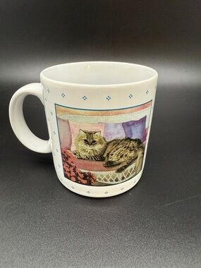 Vintage Long Haired Cat Ceramic Mug - 1986 Snapshot Mugs